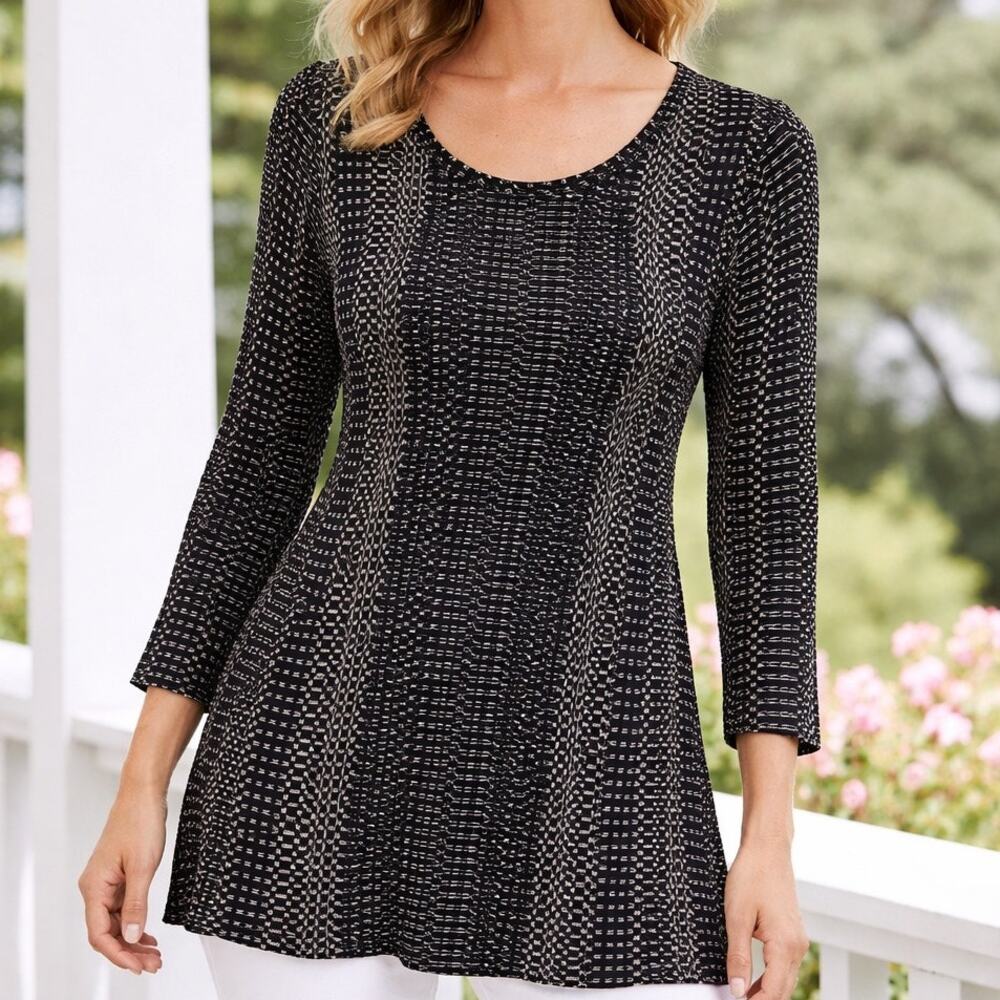 Tianello by Steve Barraza Ballet Top Tunic Sweater Black French Knit Women's XS